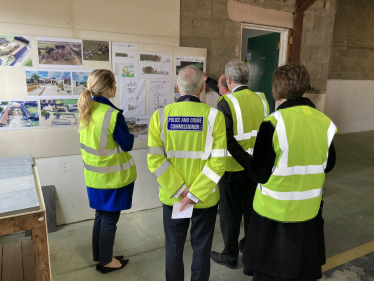 Commissioner Chris Nelson, Gloucestershire looking at the plans